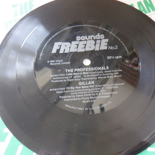 Gillan/The Professionals Sounds Freebie rare flexidisc like new