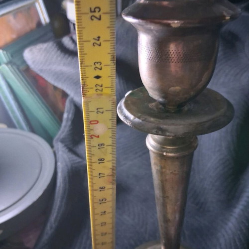 Vintage candlestick used, 25 cm, sturdy