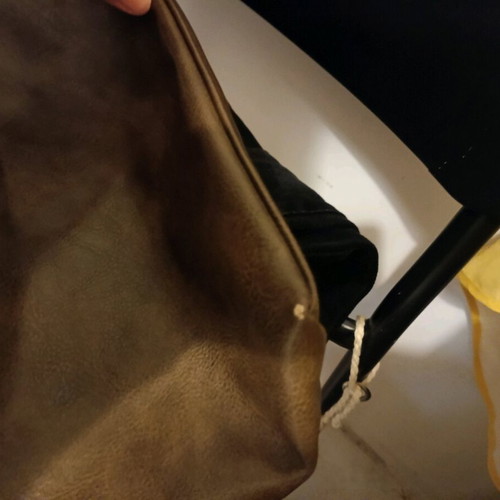 Brown shoulder bag like new made of eco leather
