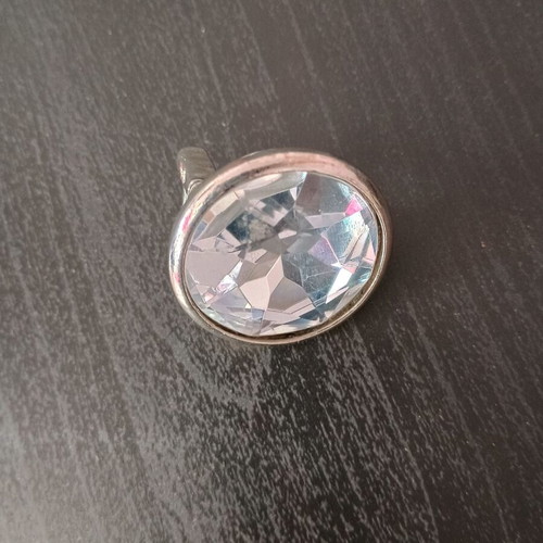 Belt Buckles Silver Metal With Transparent Stone New Adjustable