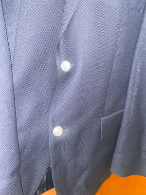 Ανδρικό σακάκι αφόρετο μπλε, φαρδιά γραμμή XL