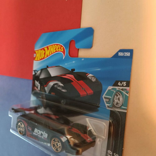 Hot Wheels Ford GT Borla Exhaust Black with Red Stripes and Spoiler new
