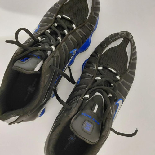 Nike Shox TL Black Metallic Silver Racer Blue sneakers like new, size 45