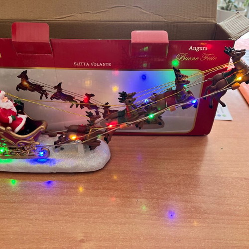 Christmas sleigh with Santa Claus and music new