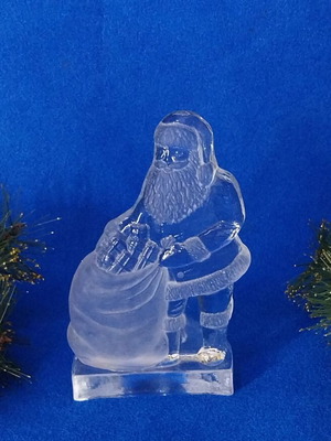 Nybro Christmas Candle Holder Santa Claus 1985 like new
