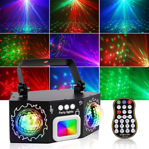 LED disco light with dual balls, sound activated, new