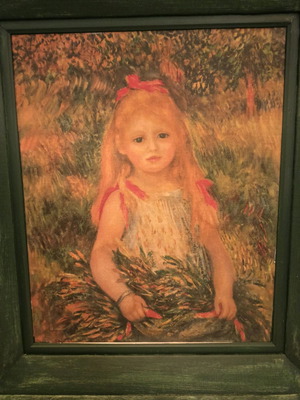 Print painting used, Renoir copy with wooden frame