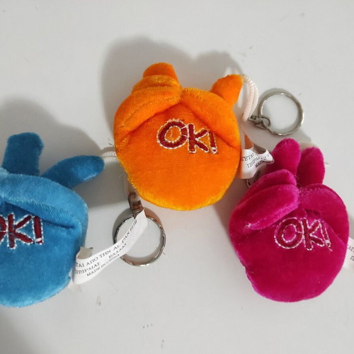 Plush keychains set of 3 new, multicolor