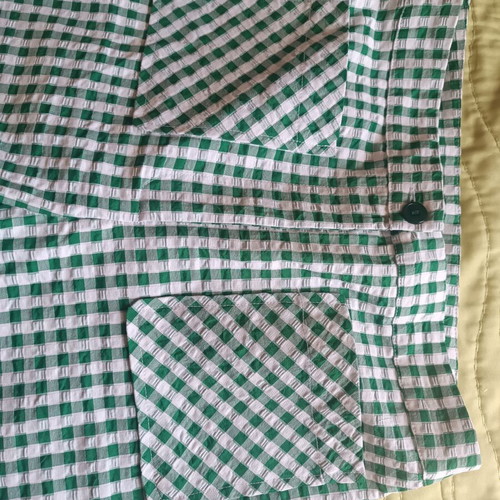 Mango green and white gingham pants like new, size S