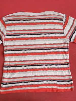 Pullover used, size L, orange striped