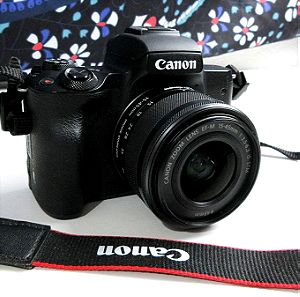 Canon EOS M50 Mirrorless Φωτογραφικη Μηχανή με φιλτρα και μπαταριες