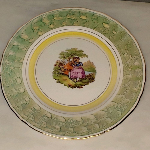 Porcelain decorative plate used with vintage style by Keramikos