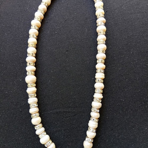 Natural Pearl Necklace with Gold Plating 45 cm used