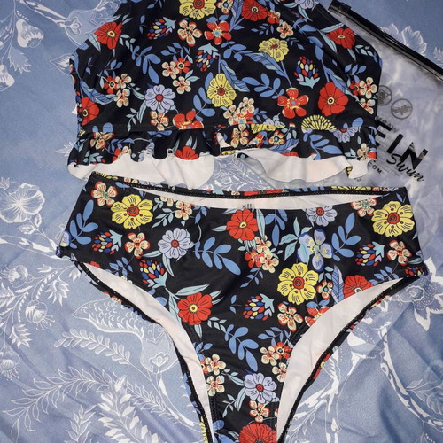 Box Now swimsuit high-waisted floral bikini new, size S