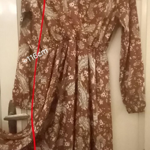 Sublevel autumn dress with paisley pattern new, brown and camel