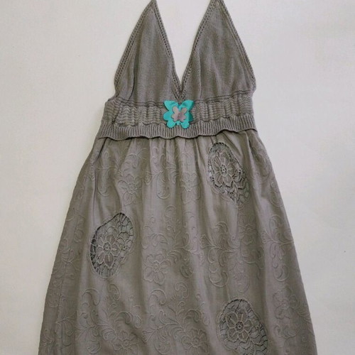 Dress Iso short backless gray, like new, size S, cotton