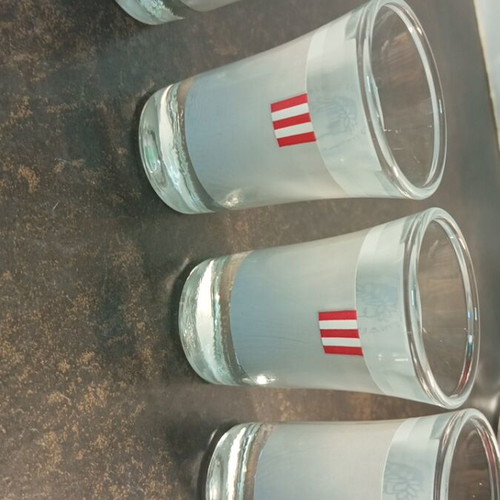 Olympiacos collectible beer + 4 shot glasses