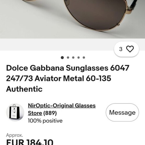 Dolce & Gabbana Aviator sunglasses like new, metal frame, brown