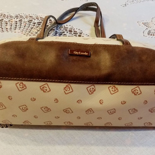 Guy Laroche shoulder bag used, beige and brown