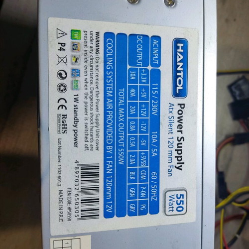 Hantol power supply used 550 Watt