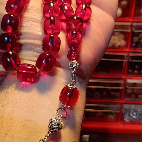 Mastic komboloi worry beads, 33 beads, pine scent