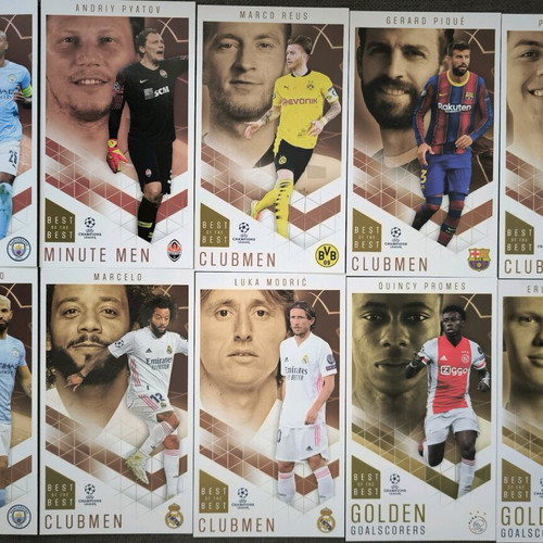 Κάρτες topps Champions League 2020-21 σαν καινούργιες, σετ 58 μεγάλου μεγέθους