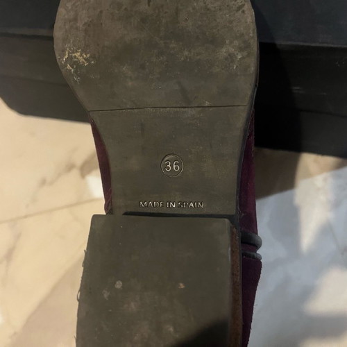 Alpe ankle boots used, genuine leather, bordeaux