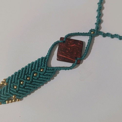 Handmade macrame necklace multicolored new