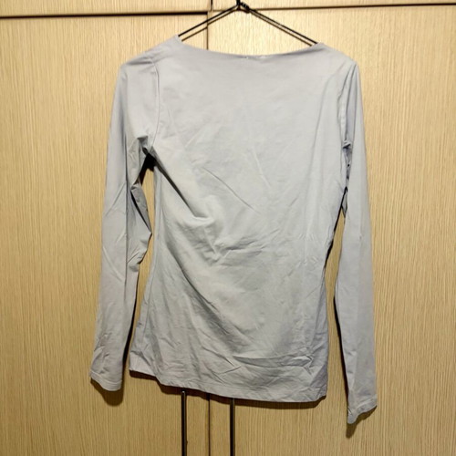 Zara long-sleeve blouse used, white with gray tint, size L