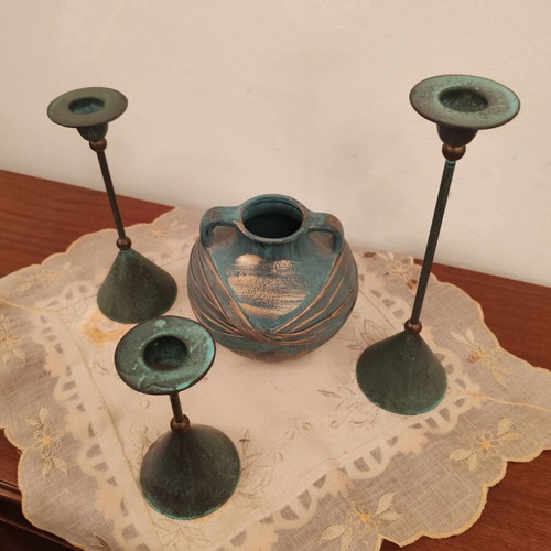 Various decorative items used 20-35 cm with patina