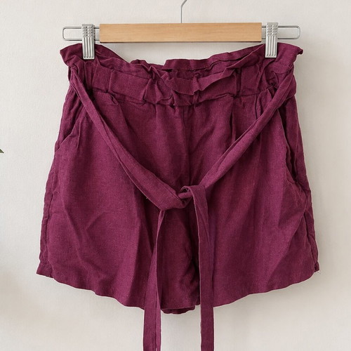 Linen shorts, red, size M / 38 / 10