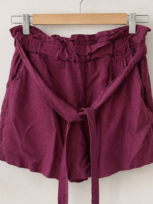 Linen shorts, red, size M / 38 / 10