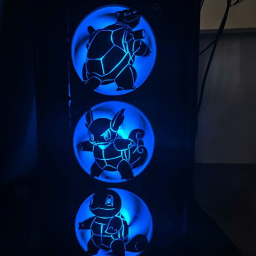 Squirtle pokemon fan cover 120mm set of 3 like new