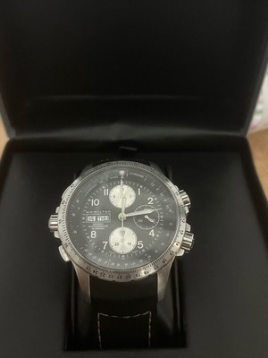 Ρολόι Hamilton Khaki X Wind μεταχειρισμένο, αυτόματο pilot style, μαύρο