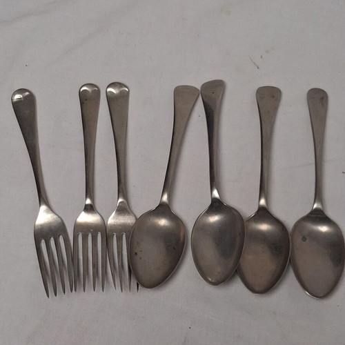 British military cutlery set WW2 used, 7 pieces, Broad Arrow