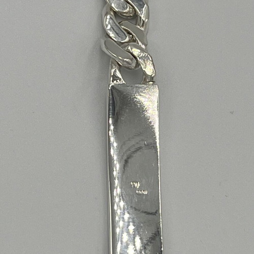 Solid silver identity bracelet 1000 grade with integrated clasp new