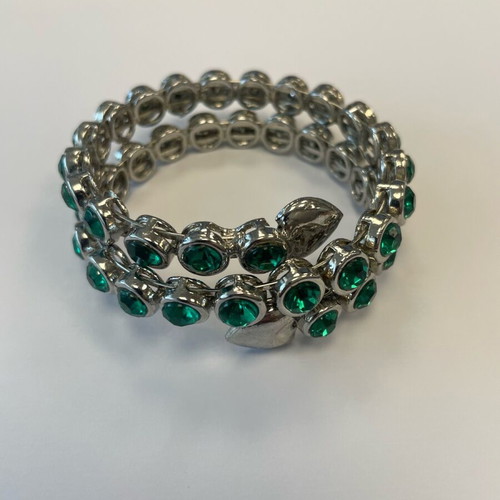 Snake bracelet with green stones like new