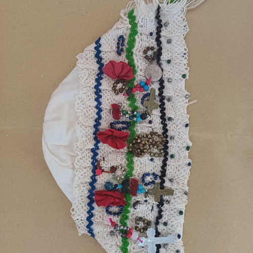 Traditional baptismal bonnet like new, handmade folk art