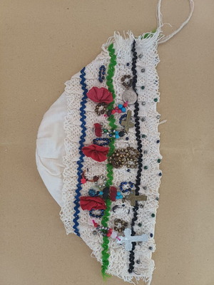 Traditional baptismal bonnet like new, handmade folk art