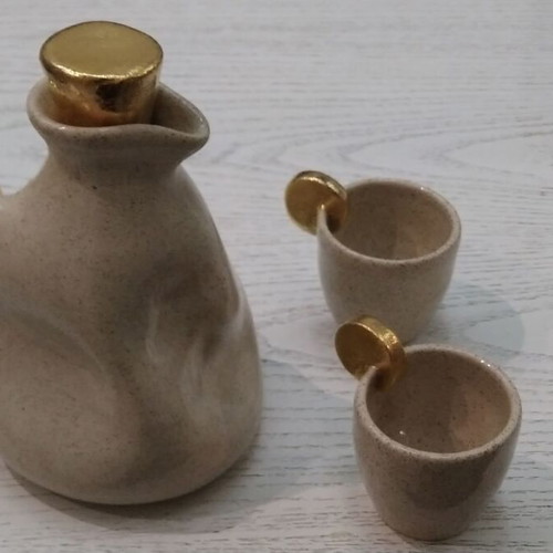 Ypsilotera handmade pitcher and cup set by Theodorou