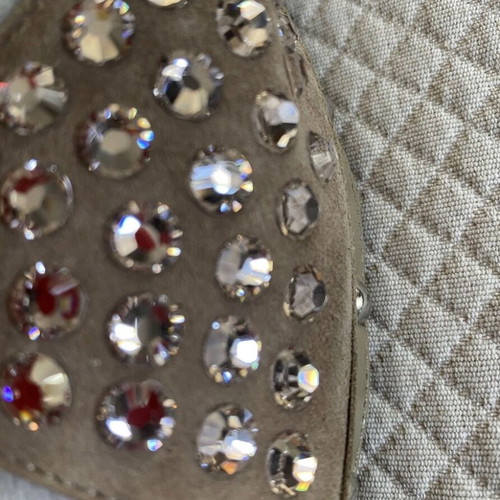 Ras suede beige mules with rhinestones, size 41, new