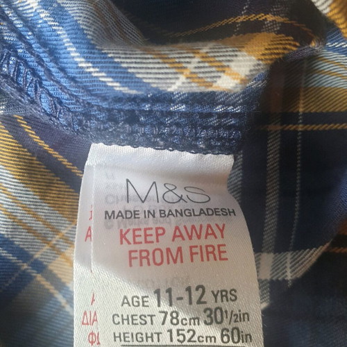 Marks & Spencer Boys' Winter Shirt like new, blue mix, 11-12 years