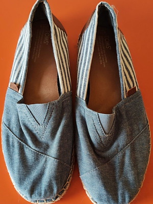TOMS Espadrilles men's blue chambray size 44.5 used