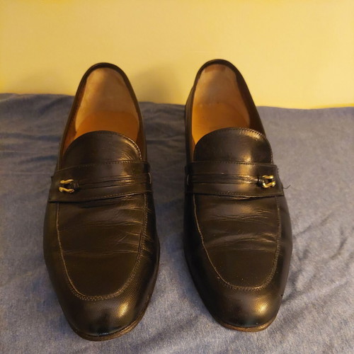 Black leather shoes Petridis men's size 43 like new