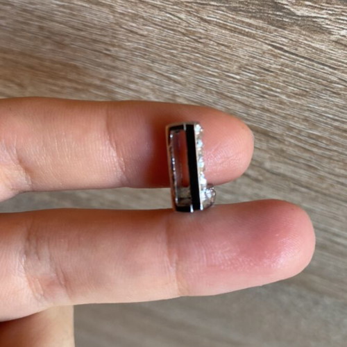Decorative bead shaped like L, like new, silver