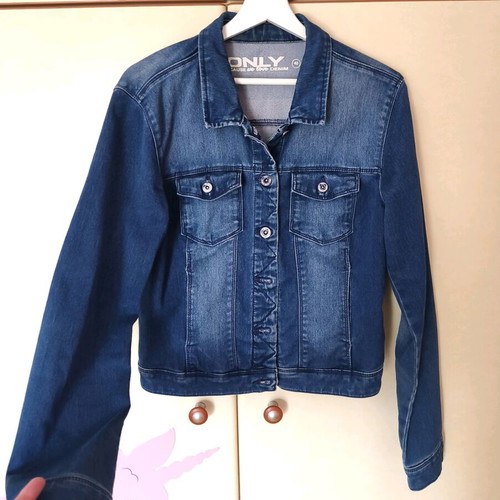 Only denim jacket used, dark blue, size 40 (L)