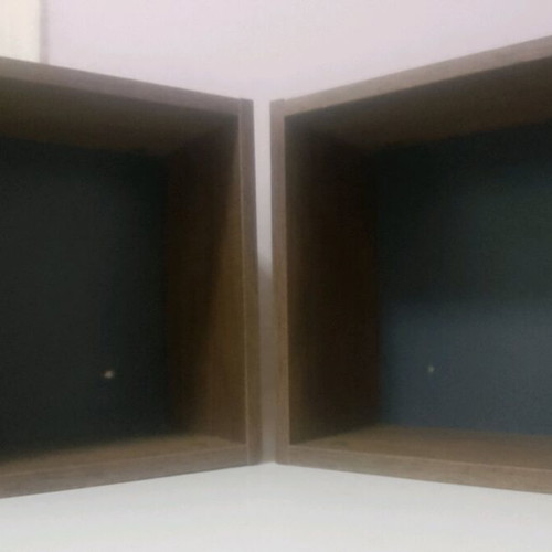 Wall shelves cubes set of 2, like new, dark brown oak wood