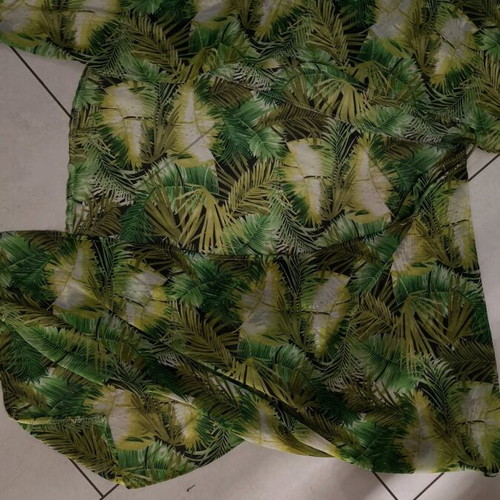 Summer kimono like new, green leaves, airy