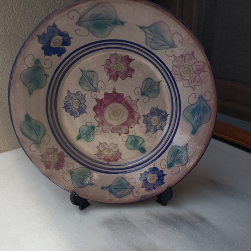 Handmade ceramic serving platter used, 29.5 cm diameter