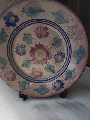 Handmade ceramic serving platter used, 29.5 cm diameter